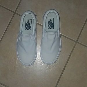 Pure white slip on vans